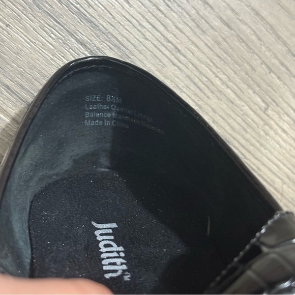 Judith Slip Resistant Mule Clogs Nurse Comfort Black Croc Patent Leather Sz 8.5 - Picture 6 of 10